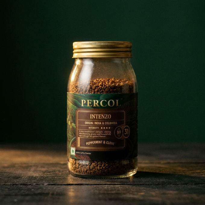 Percol Intenzo | Premium Freeze Dried Black Coffee | 100g Jar
